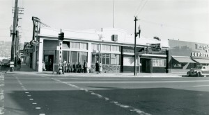 Albany, California circa 1940s, The Mechanics Bank, George's Coffee Shop, Mary's and Joe's Department Store            